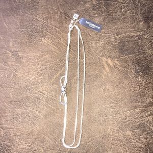 NEW Liz Claiborne Double-Strand Silver Necklace
